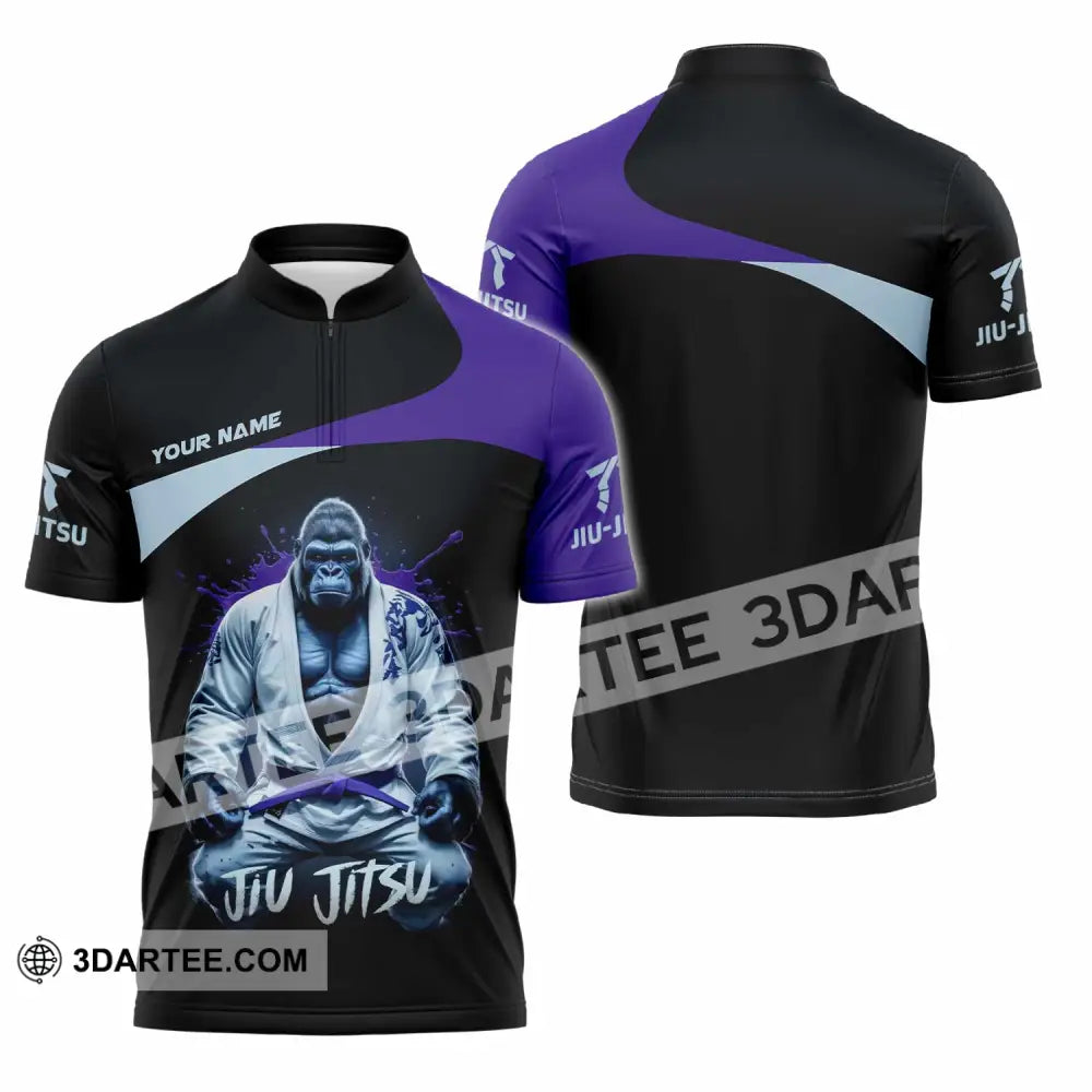 Unisex Shirt - Custom Jiu Jitsu Shirt Zipper Polo Shirt / S T-shirt