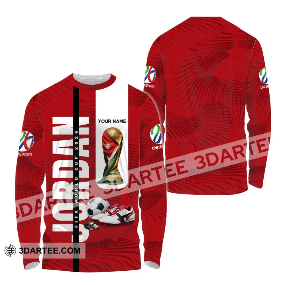 Unisex Shirt - Custom Jordan World Cup 2026 3D Shirt Long Sleeve Shirt / S T-shirt