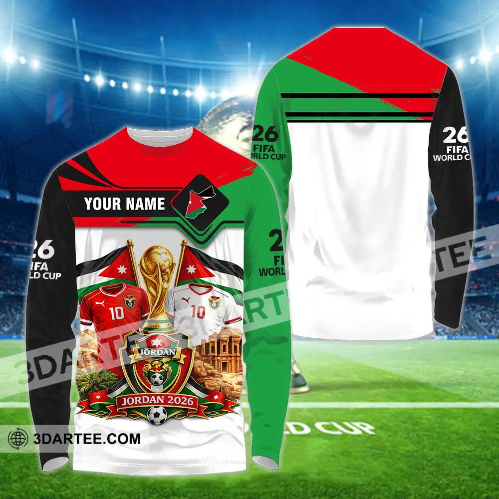 Unisex Shirt - Custom Jordan World Cup 2026 3D Shirt - Long Sleeve Shirt / S - T-shirt
