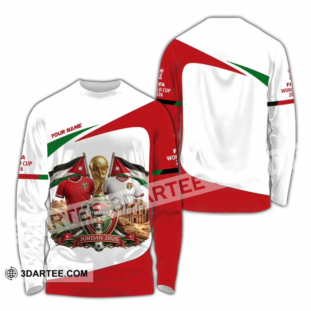Unisex Shirt - Custom Jordan World Cup 2026 3D Shirt - Long Sleeve Shirt / S - T-shirt