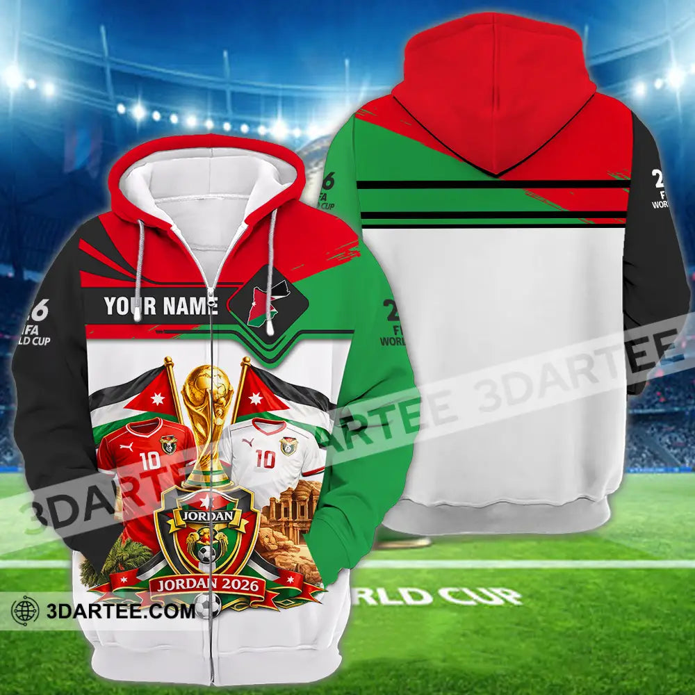 Unisex Shirt - Custom Jordan World Cup 2026 3D Shirt - Zipper Hoodie / S - T-shirt