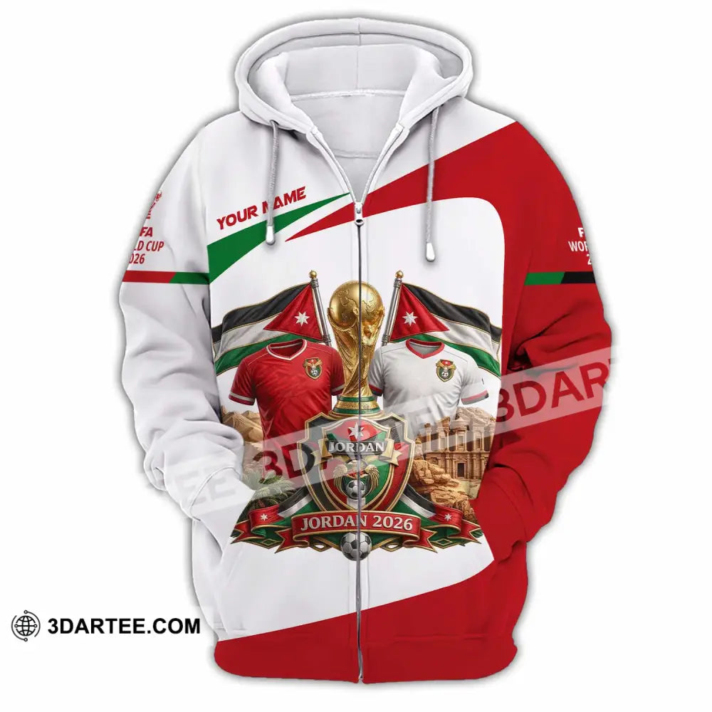 Unisex Shirt - Custom Jordan World Cup 2026 3D Shirt - Zipper Hoodie / S - T-shirt