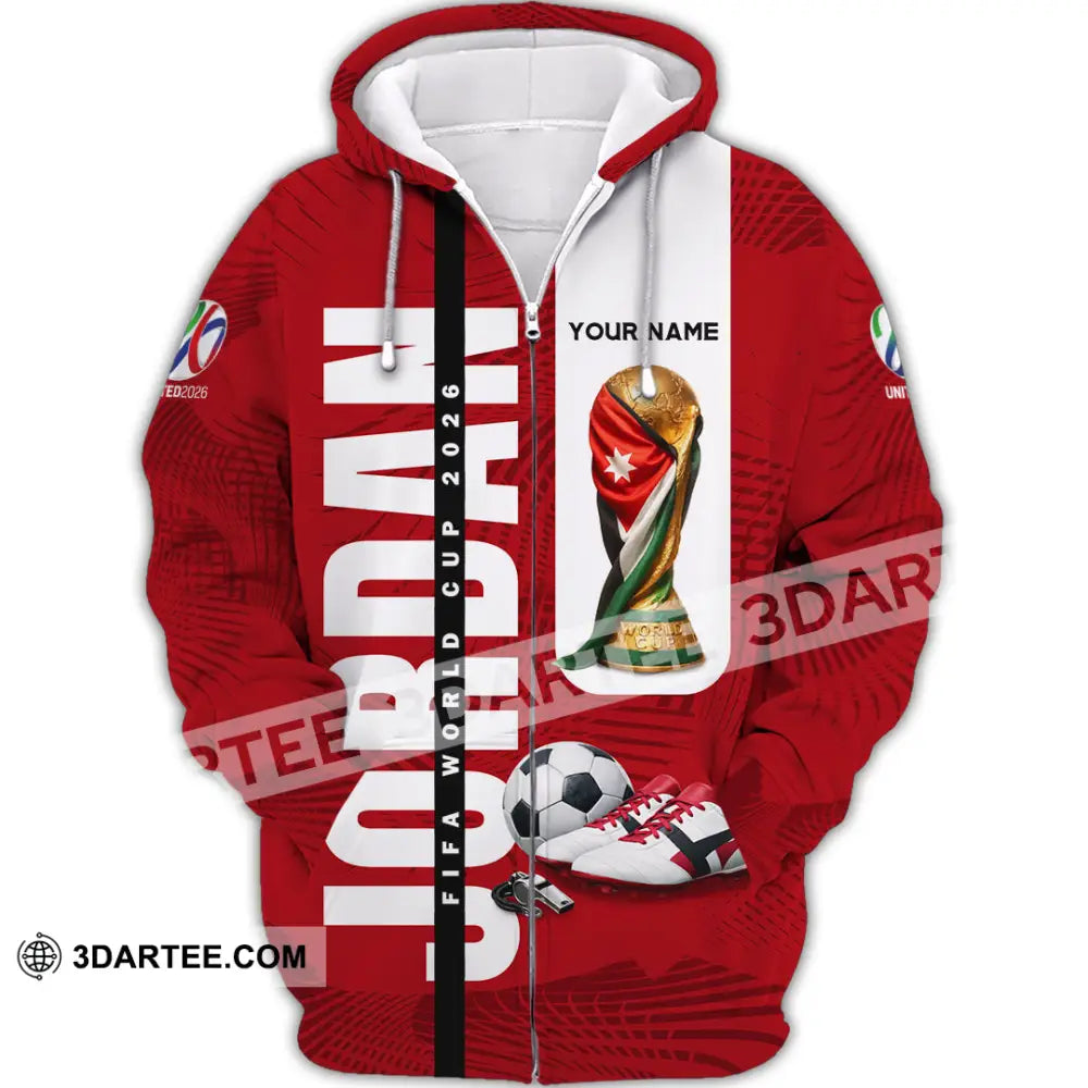 Unisex Shirt - Custom Jordan World Cup 2026 3D Shirt Zipper Hoodie / S T-shirt