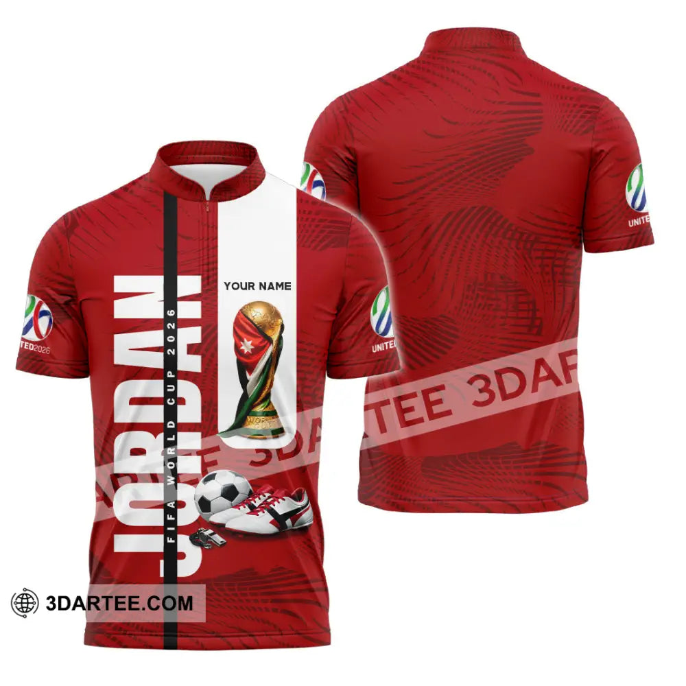 Unisex Shirt - Custom Jordan World Cup 2026 3D Shirt Zipper Polo Shirt / S T-shirt
