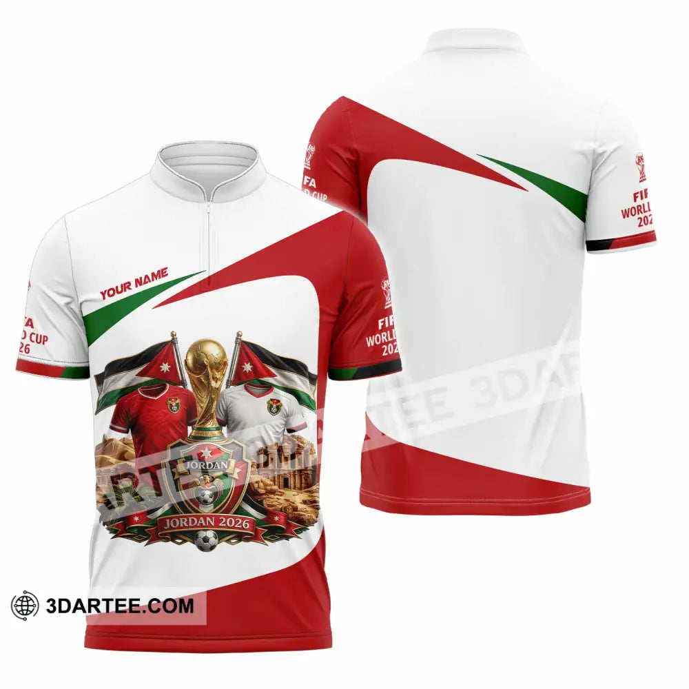 Unisex Shirt - Custom Jordan World Cup 2026 3D Shirt - Zipper Polo Shirt / S - T-shirt