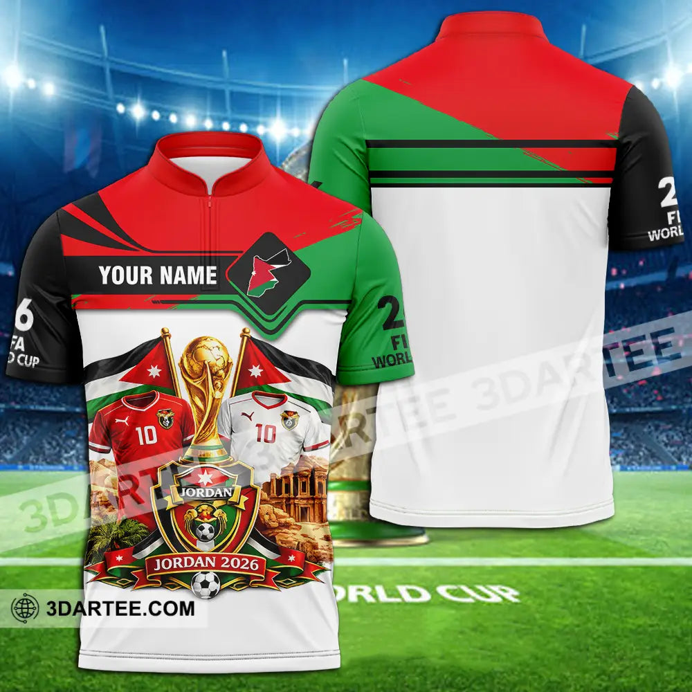 Unisex Shirt - Custom Jordan World Cup 2026 3D Shirt - Zipper Polo Shirt / S - T-shirt