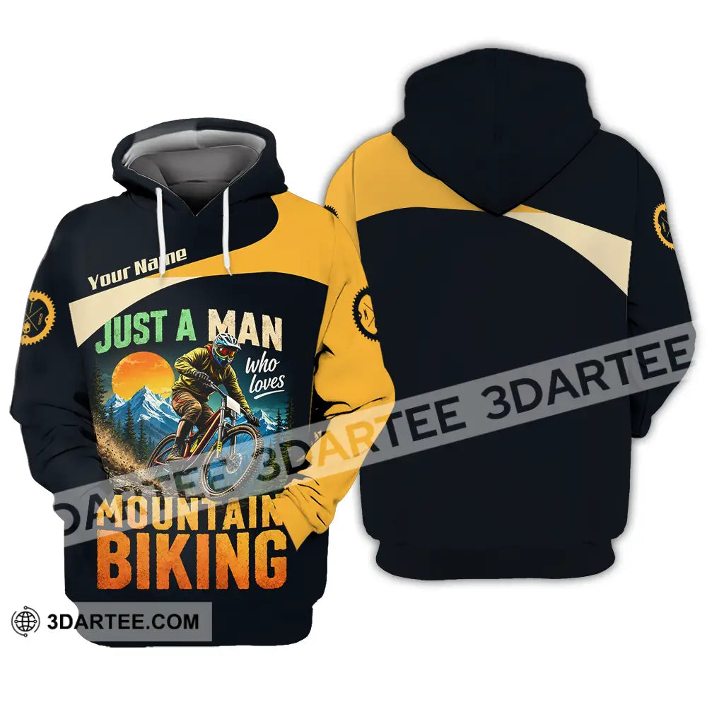 Unisex Shirt - Custom Just A Man Mountain Biking Shirt - Hoodie / S - T-shirt