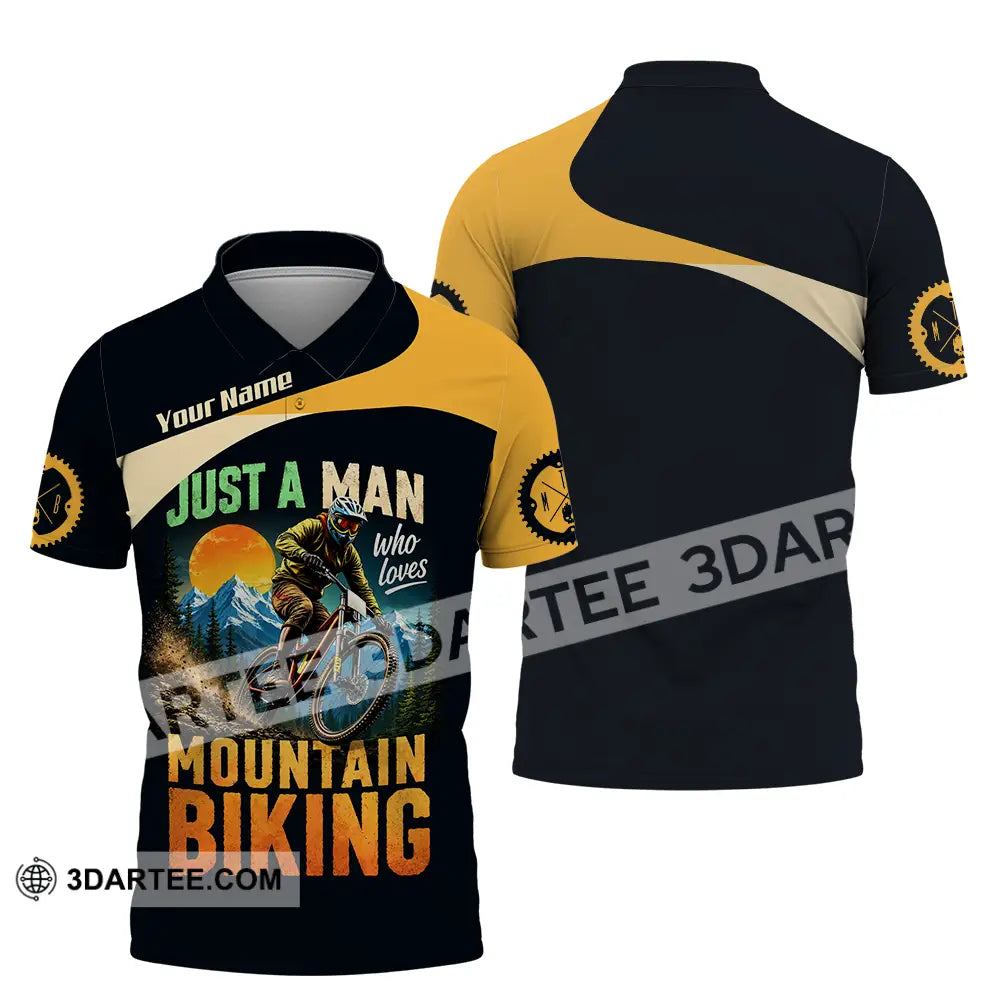 Unisex Shirt - Custom Just A Man Mountain Biking Shirt - Polo Shirt / S - T-shirt