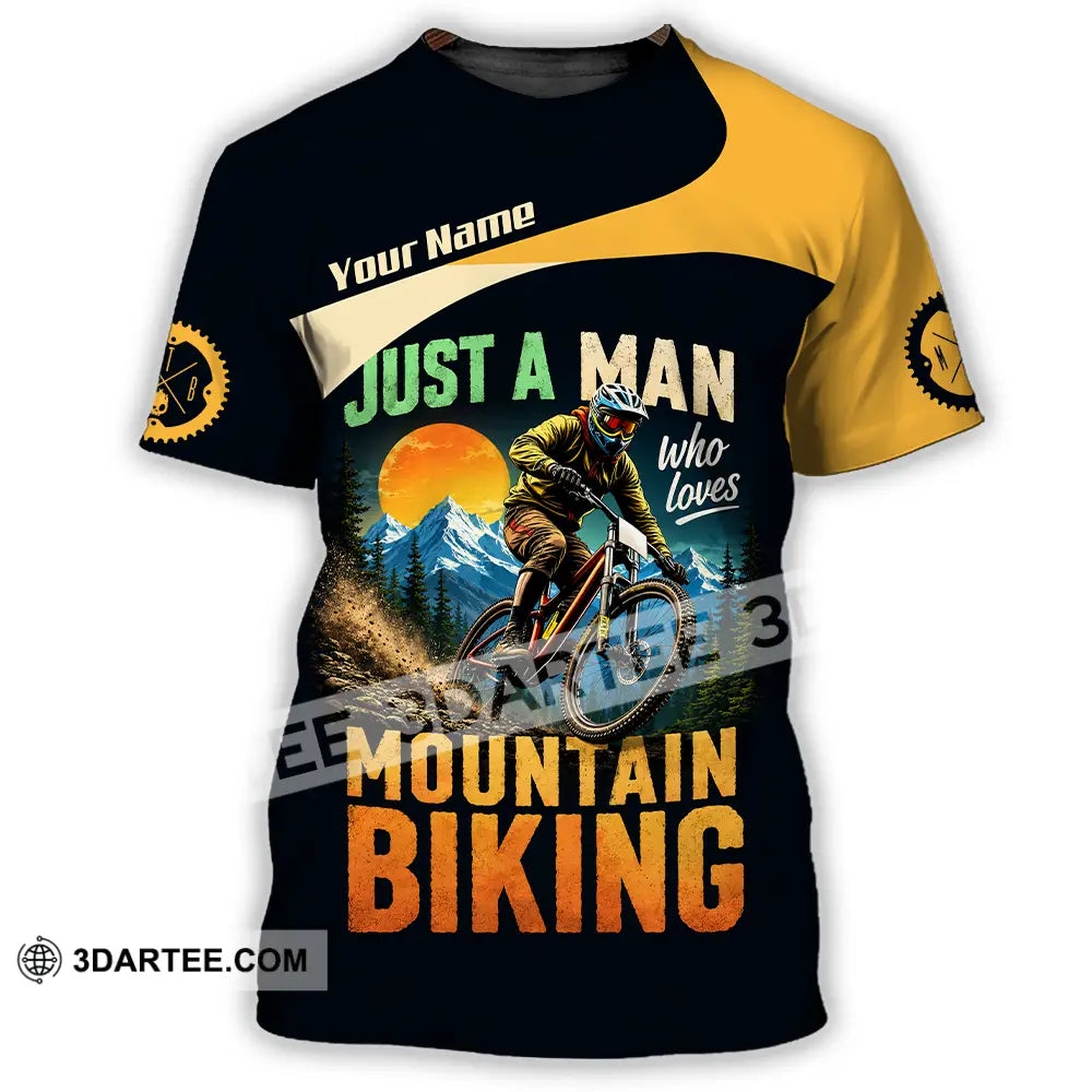 Unisex Shirt - Custom Just A Man Mountain Biking Shirt - T-Shirt / S - T-shirt