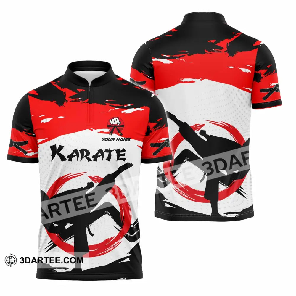 Unisex Shirt - Custom Karate 3D Shirt Zipper Polo Shirt / S T-shirt