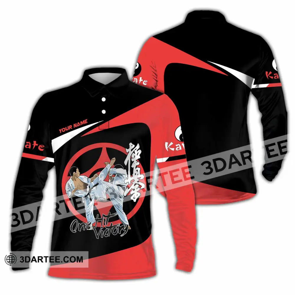 Unisex Shirt - Custom Karate One Hit Victory Shirt Long Sleeve Polo / S T-shirt