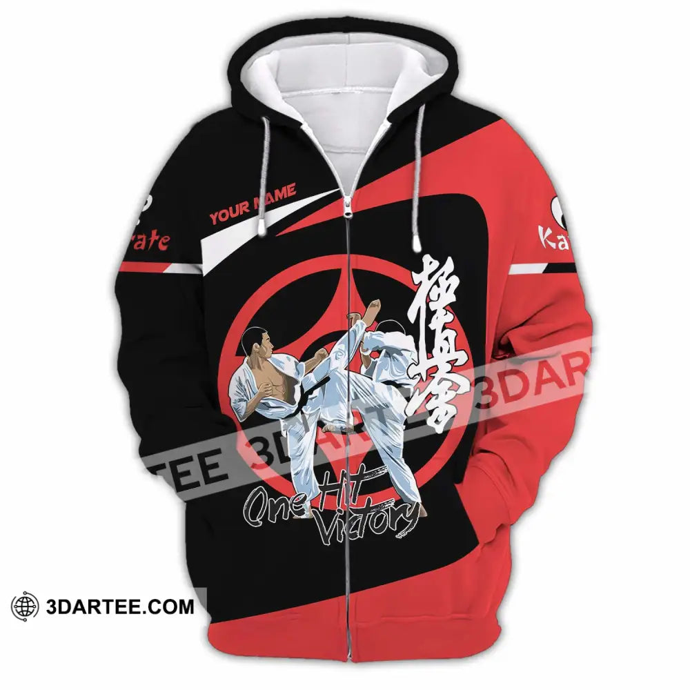 Unisex Shirt - Custom Karate One Hit Victory Shirt Zipper Hoodie / S T-shirt