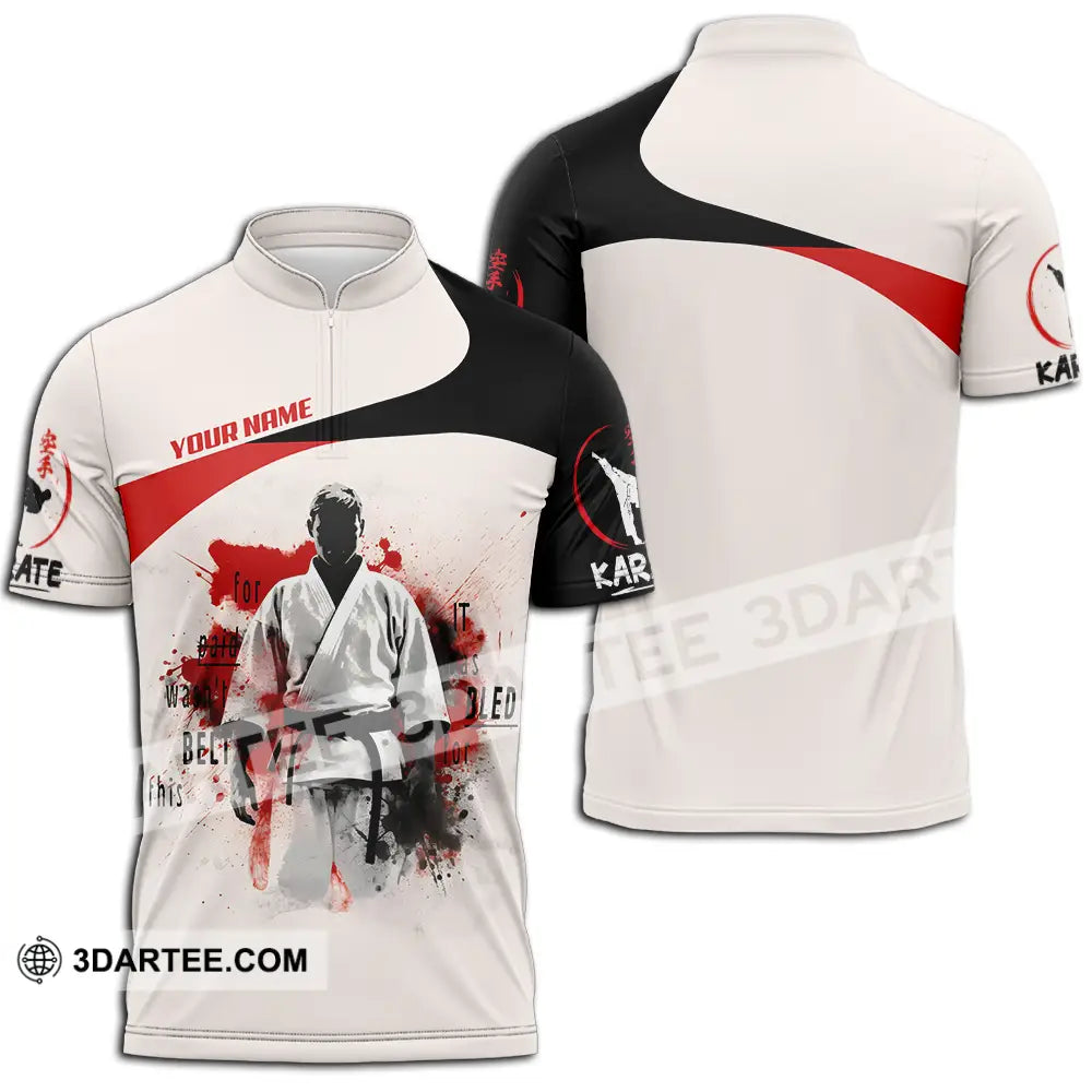 Unisex Shirt - Custom Karate Player Shirt Zipper Polo Shirt / S T-shirt