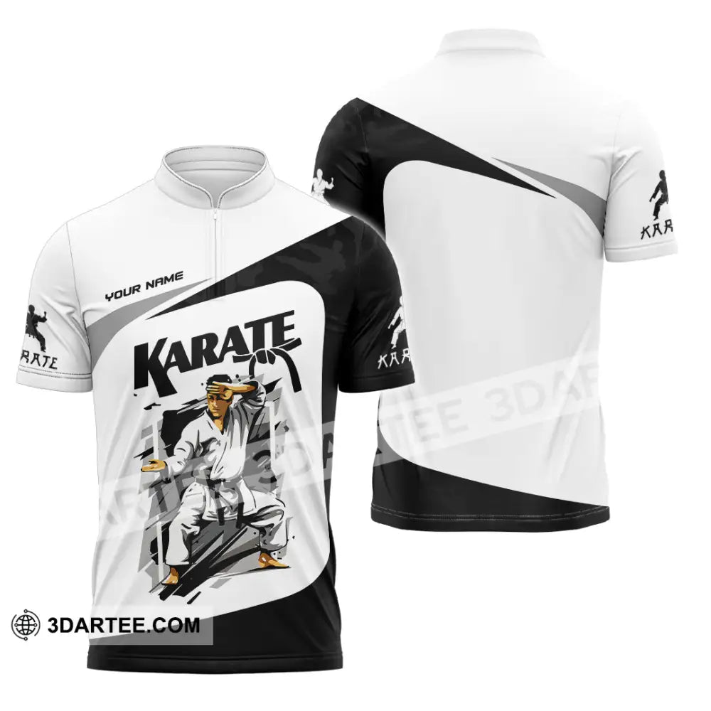 Unisex Shirt - Custom Karate Sport Shirt Zipper Polo Shirt / S T-shirt