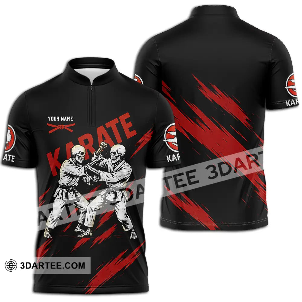 Unisex Shirt - Custom Karate Sport Shirt Zipper Polo Shirt / S T-shirt