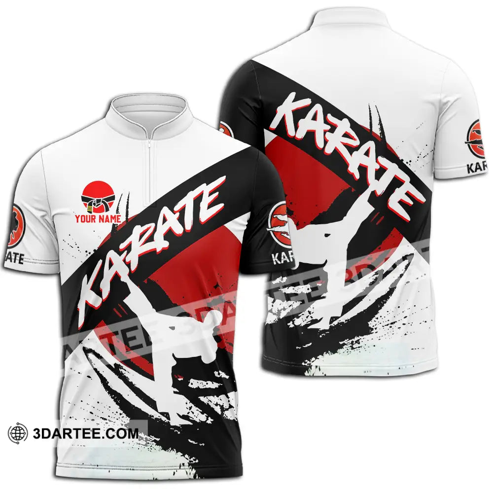 Unisex Shirt - Custom Karate Sport Shirt Zipper Polo Shirt / S T-shirt