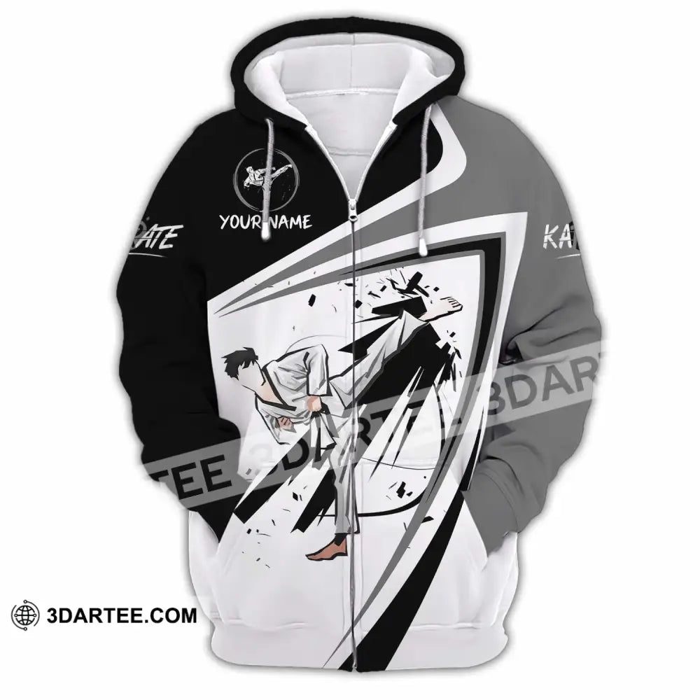 Unisex Shirt Custom Karate Shirt Zipper Hoodie / S T shirt