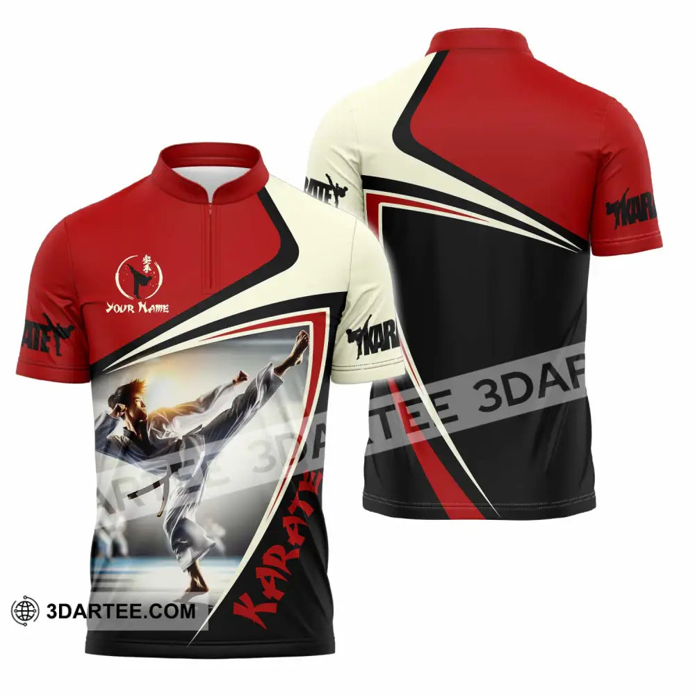 Unisex Shirt - Custom Karate Shirt Zipper Polo Shirt / S T-shirt