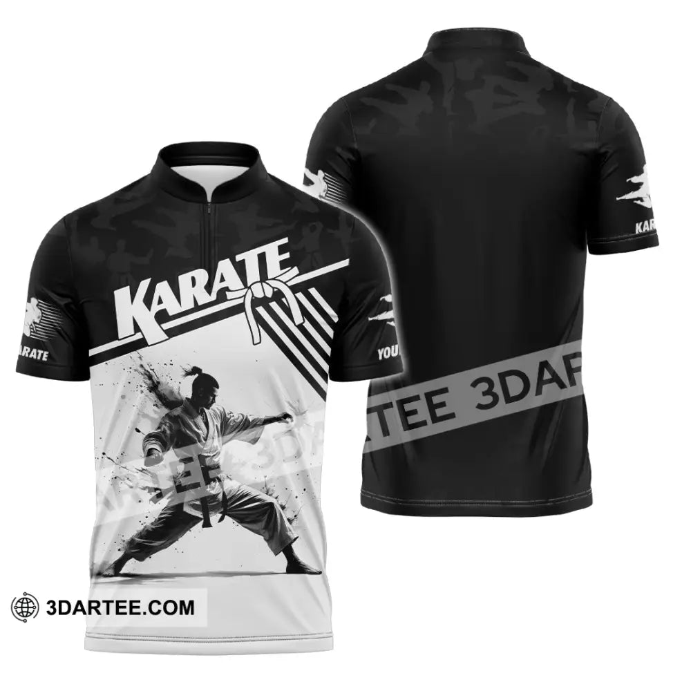 Unisex Shirt - Custom Karate Shirt Zipper Polo Shirt / S T-shirt