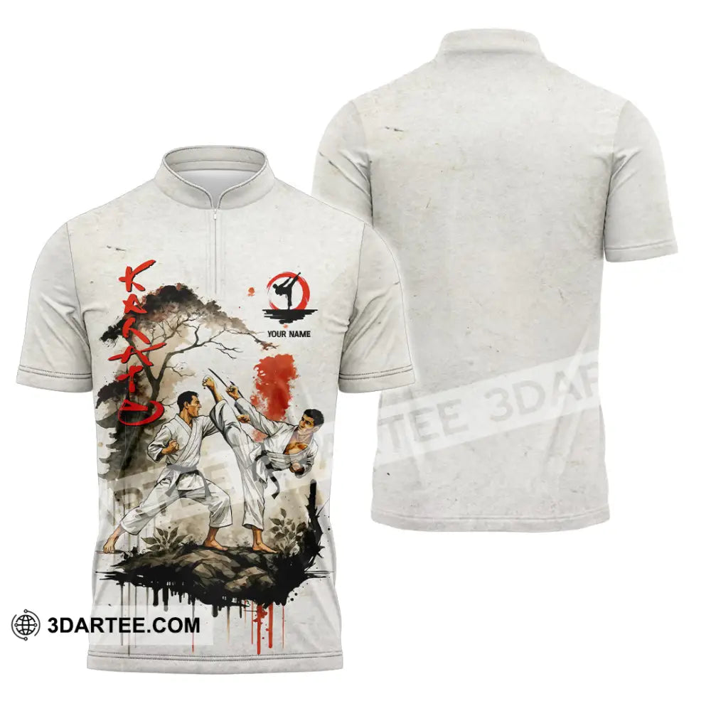 Unisex Shirt - Custom Karate Shirt Zipper Polo Shirt / S T-shirt