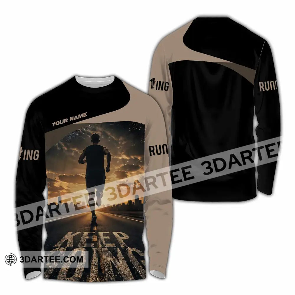 Unisex Shirt - Custom Keep Going Running Shirt - Long Sleeve Shirt / S - T-shirt