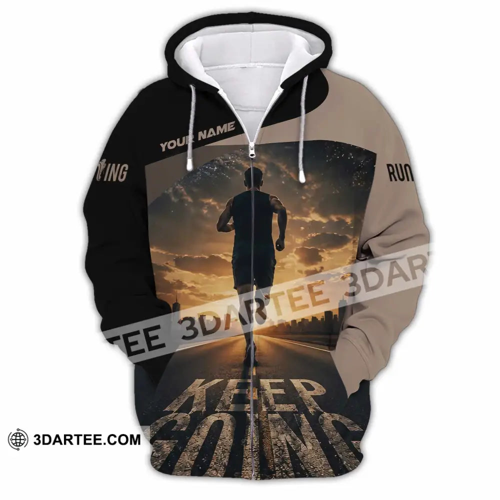 Unisex Shirt - Custom Keep Going Running Shirt - Zipper Hoodie / S - T-shirt