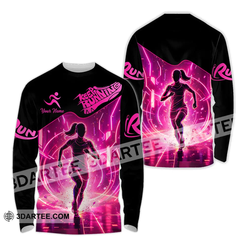 Unisex Shirt - Custom Keep Running 3D Shirt - Long Sleeve Shirt / S - T-shirt