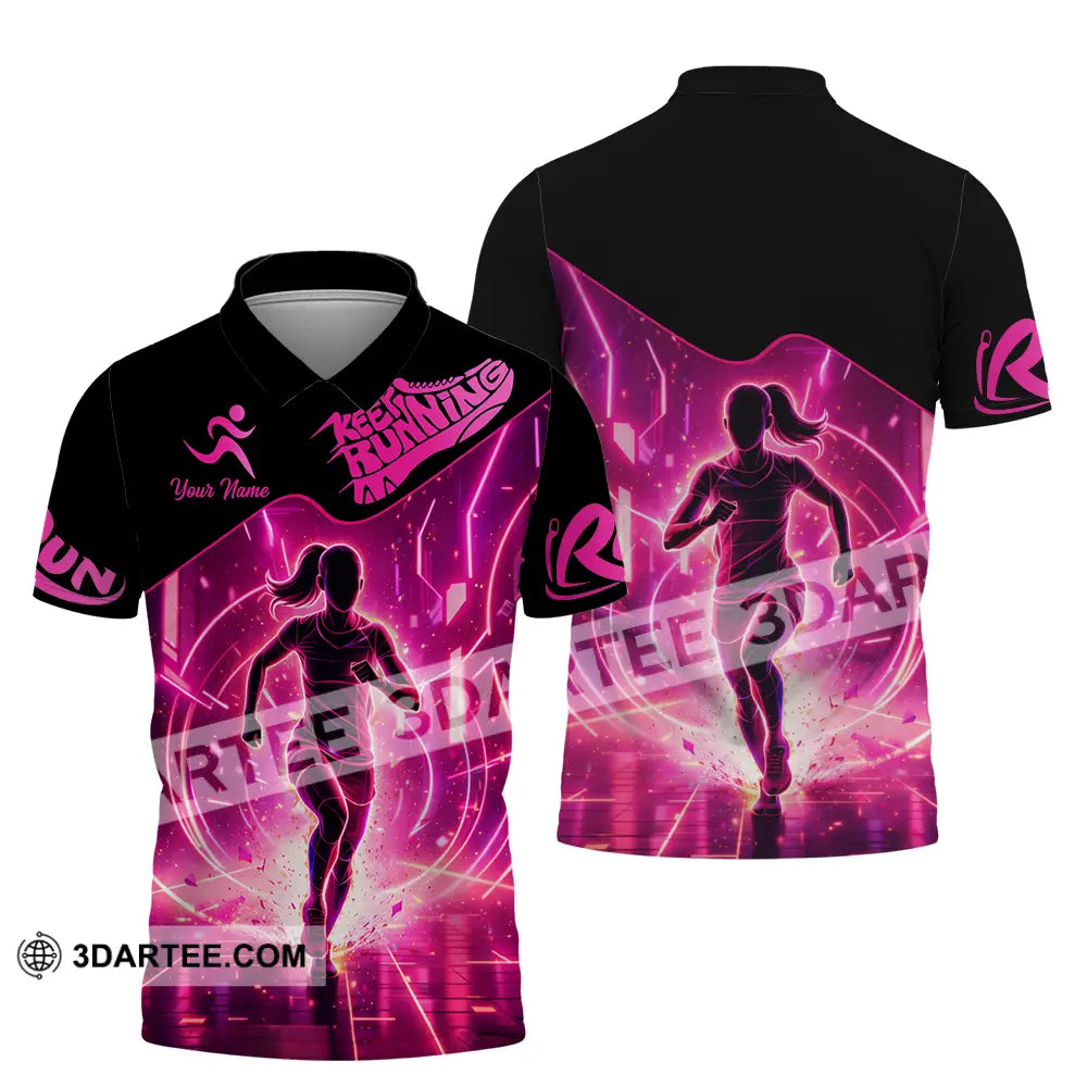 Unisex Shirt - Custom Keep Running 3D Shirt - Polo Shirt / S - T-shirt