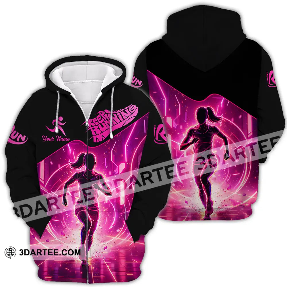 Unisex Shirt - Custom Keep Running 3D Shirt - Zipper Hoodie / S - T-shirt