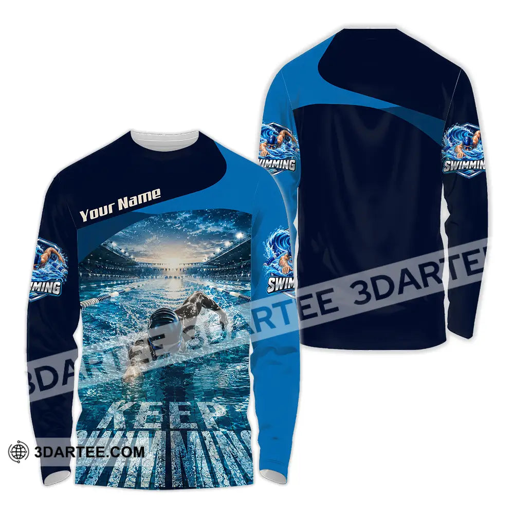 Unisex Shirt - Custom Keep Swimming Shirt - Long Sleeve Shirt / S - T-shirt
