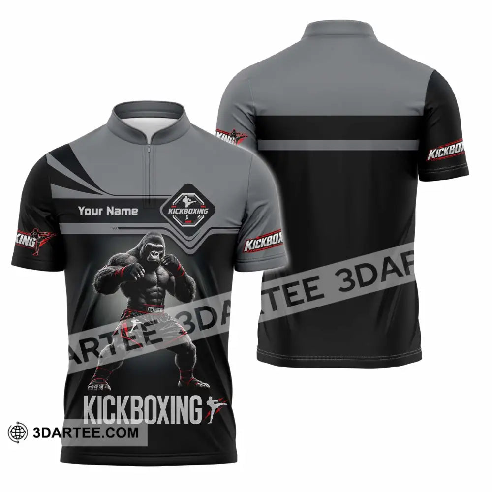 Unisex Shirt - Custom Kickboxing Shirt - Zipper Polo Shirt / S - T-shirt