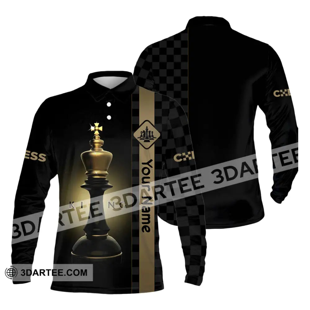 Unisex Shirt - Custom King Of Chess Shirt Long Sleeve Polo / S T-shirt