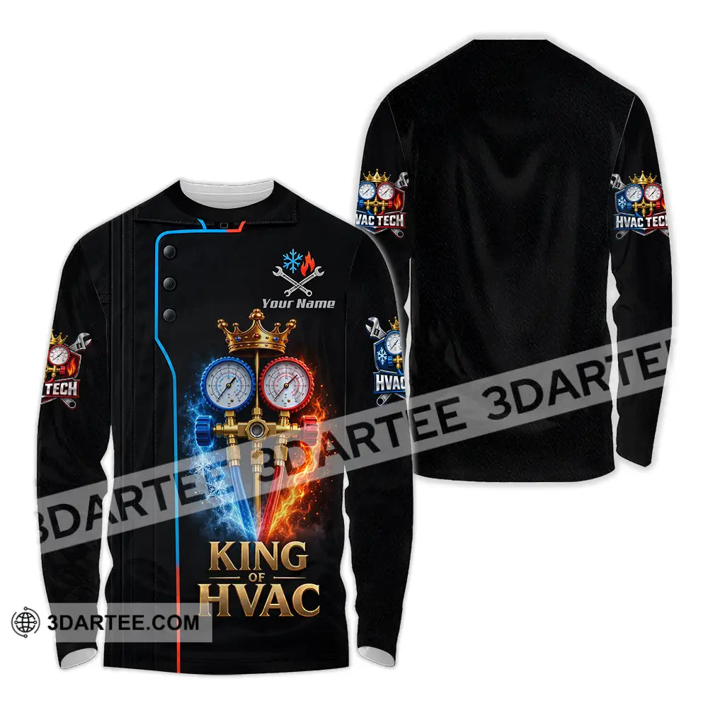 Unisex Shirt - Custom King Of HVAC Shirt - Long Sleeve Shirt / S - T-shirt