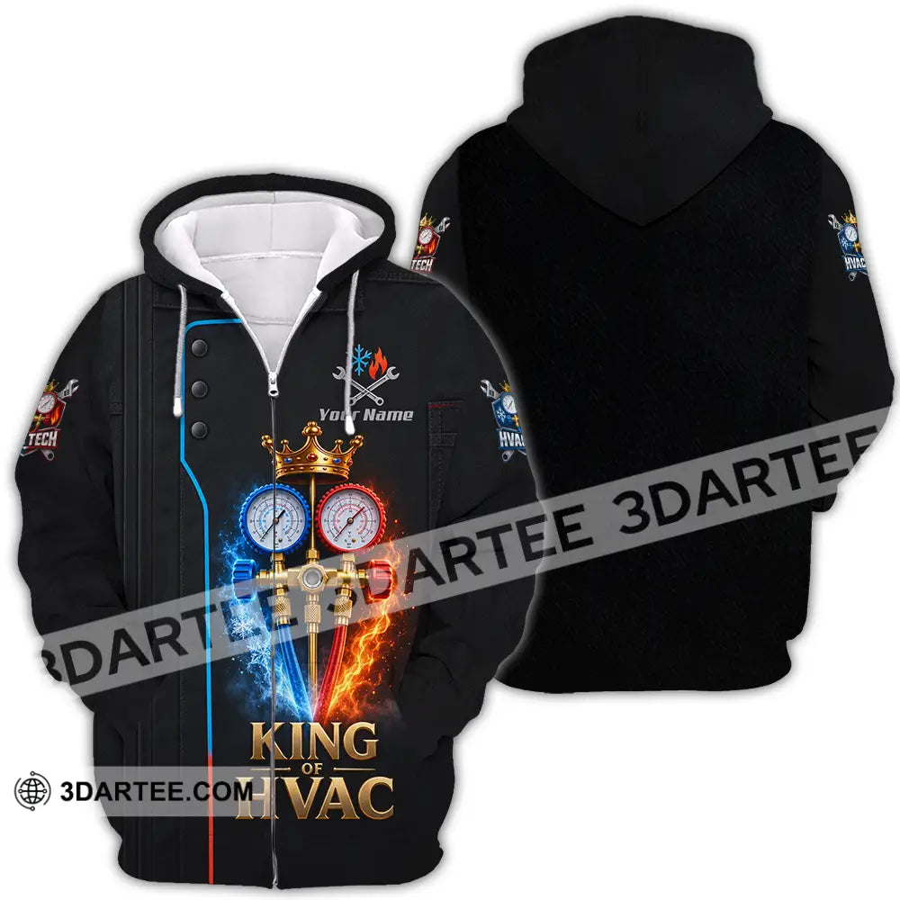 Unisex Shirt - Custom King Of HVAC Shirt - Zipper Hoodie / S - T-shirt