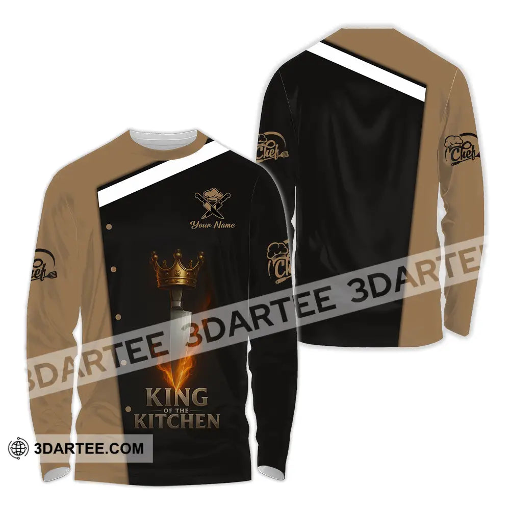 Unisex Shirt - Custom King Of Kitchen Chef Shirt Long Sleeve Shirt / S T-shirt