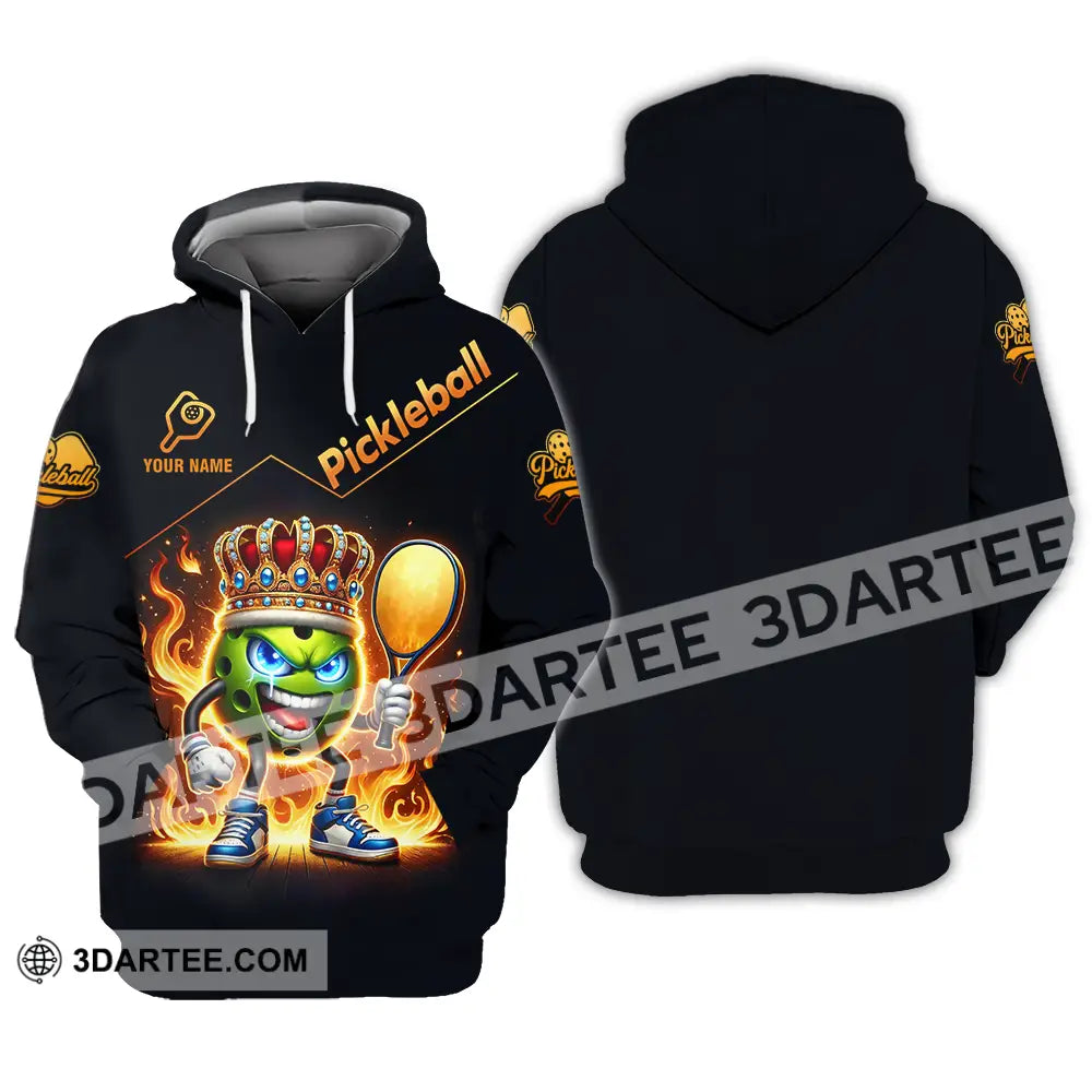 Unisex Shirt - Custom King Of Pickleball Fire Pickleball Shirt Hoodie / S T-shirt