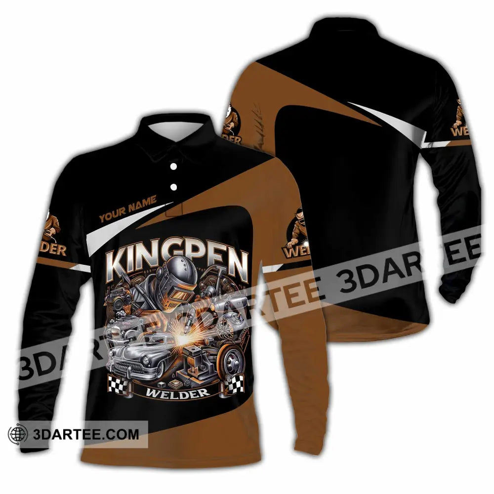 Unisex Shirt - Custom Kingpen Welder Shirt Long Sleeve Polo / S T-shirt
