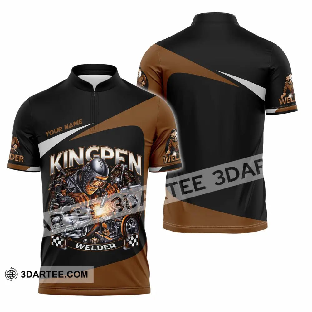 Unisex Shirt - Custom Kingpen Welder Shirt Zipper Polo Shirt / S T-shirt