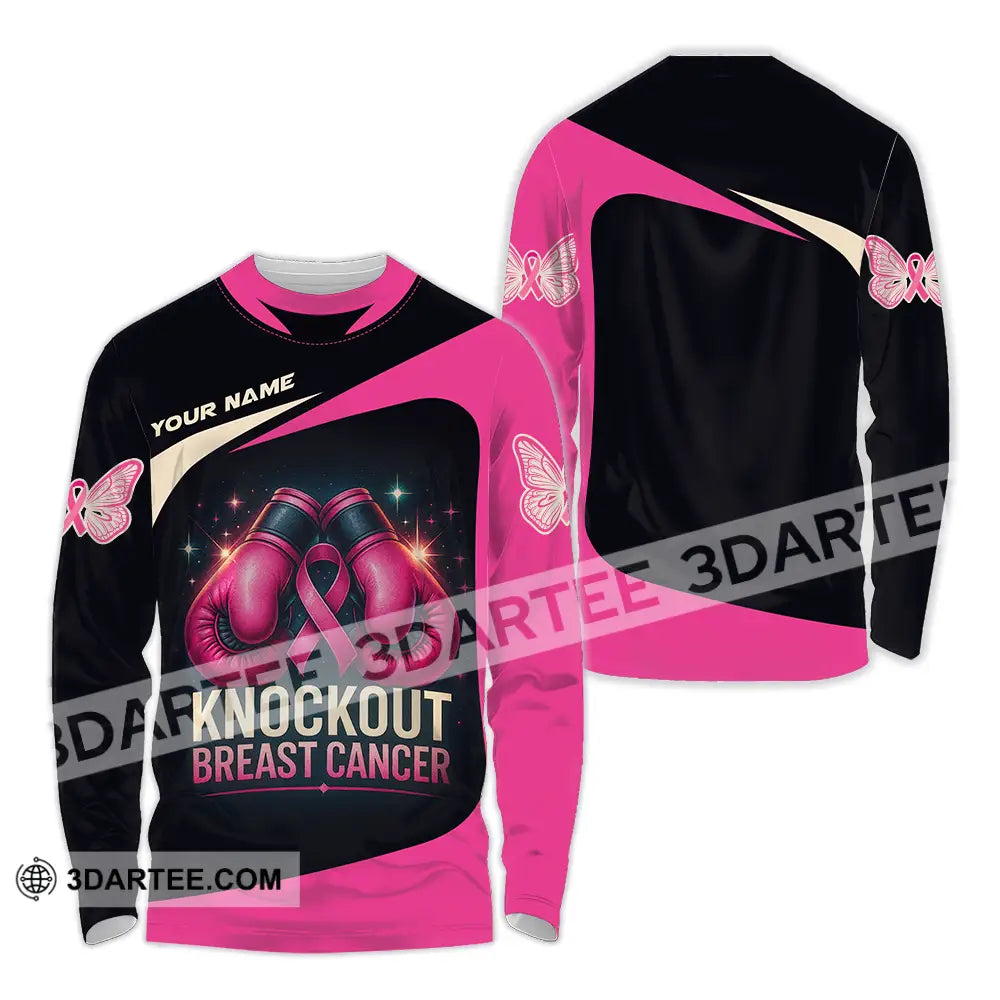Unisex Shirt - Custom Knock Out Breast Cancer Shirt Long Sleeve Shirt / S T-shirt