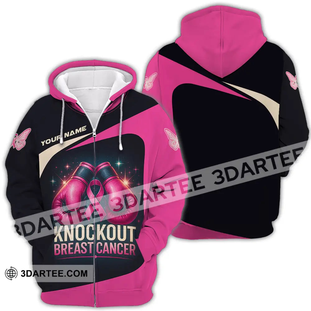 Unisex Shirt - Custom Knock Out Breast Cancer Shirt Zipper Hoodie / S T-shirt