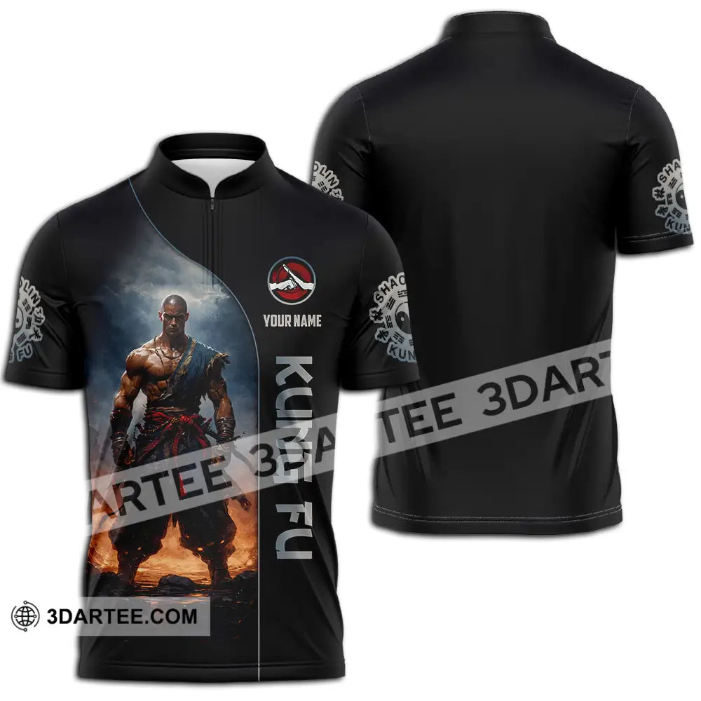 Unisex Shirt - Custom Kung Fu 3D Shirt Zipper Polo Shirt / S T-shirt