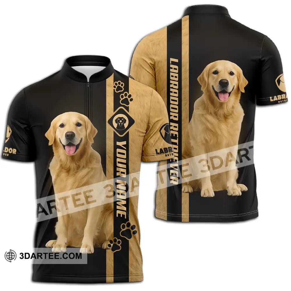 Unisex Shirt - Custom Labrador Retriever Shirt Zipper Polo Shirt / S T-shirt