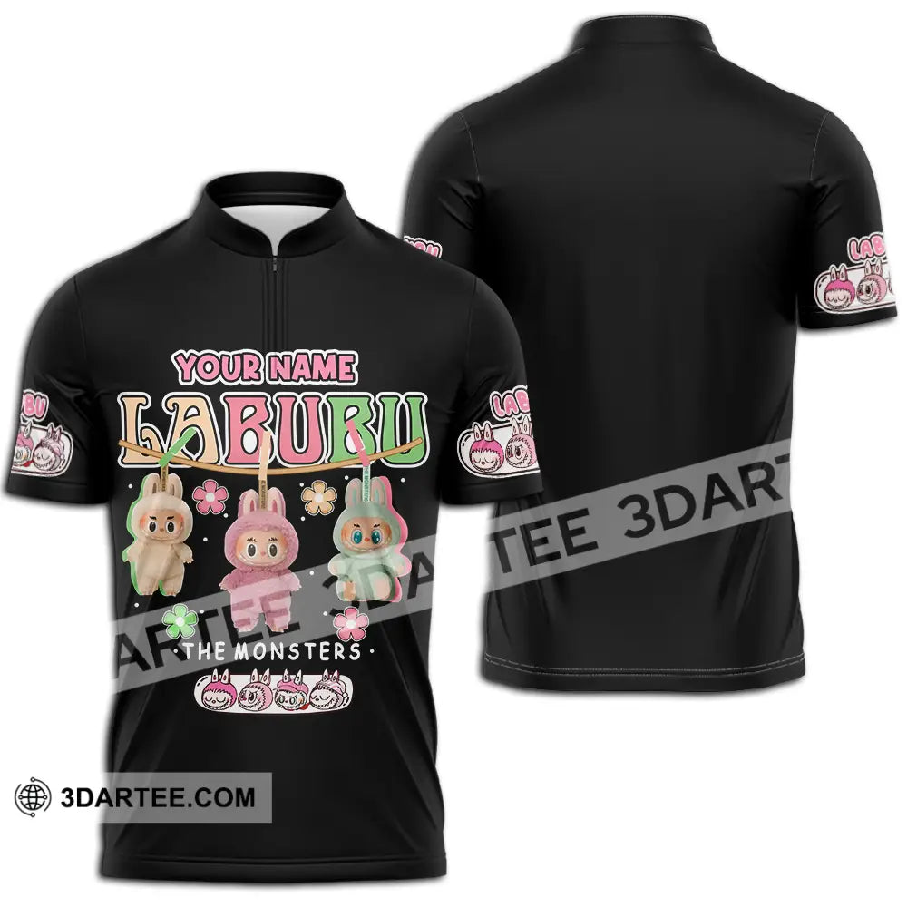 Unisex Shirt - Custom Labubu The Monsters Cute Shirt Cute Collectible Gift Zipper Polo Shirt / S T-shirt