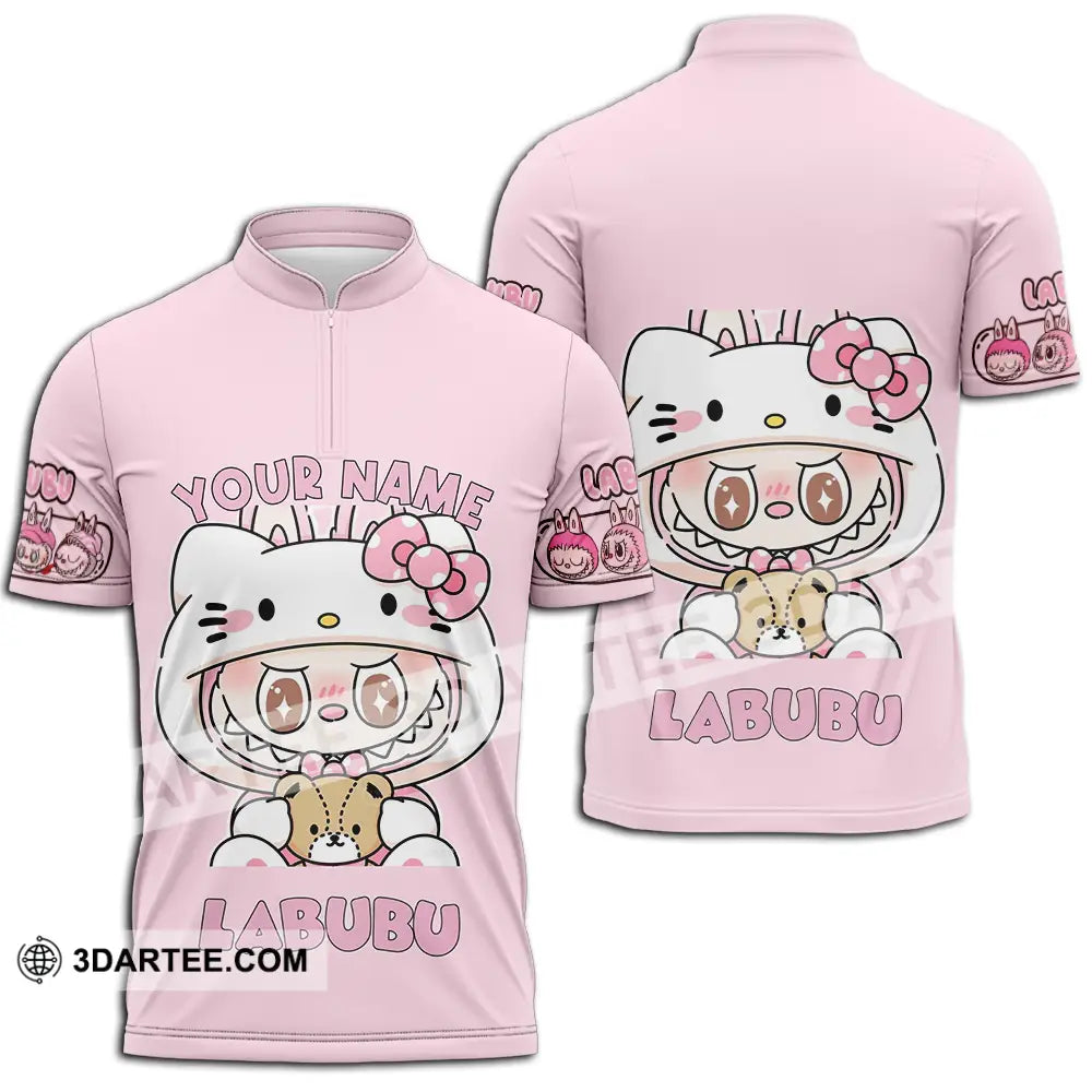 Unisex Shirt - Custom Labubu The Monsters Light Shirt Cute Collectible Gift Zipper Polo Shirt / S T-shirt