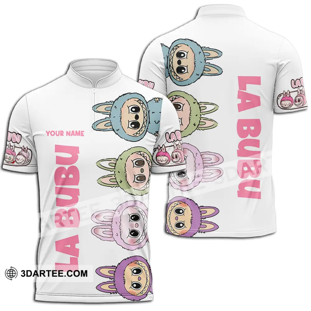 Unisex Shirt - Custom Labubu The Monsters Light Shirt Cute Collectible Gift Zipper Polo Shirt / S T-shirt