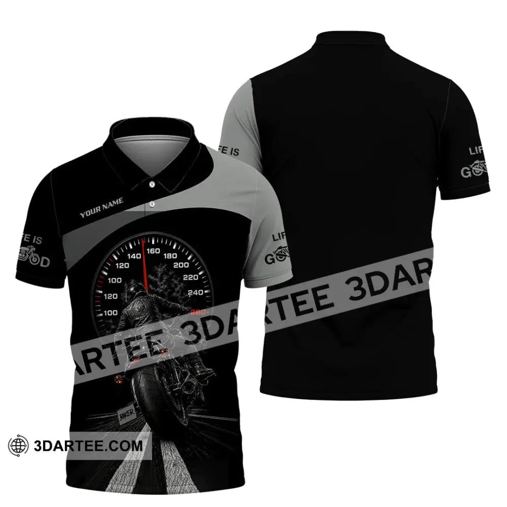 Unisex Shirt - Custom Life Is Good Biker Shirt - Polo Shirt / S - T-shirt
