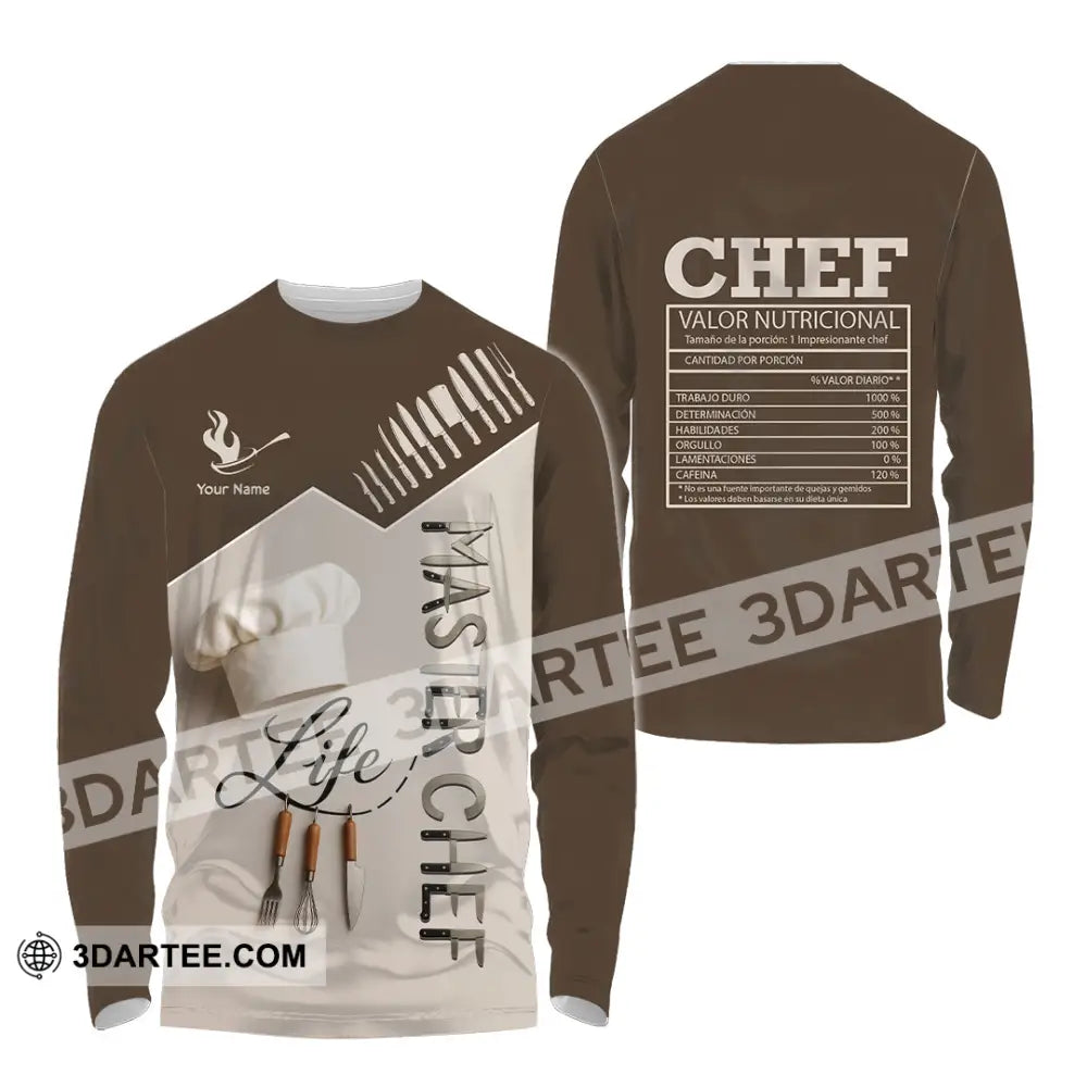 Unisex Shirt - Custom Life Of Master Chef Valor Nutricional Shirt Long Sleeve Shirt / S T-shirt