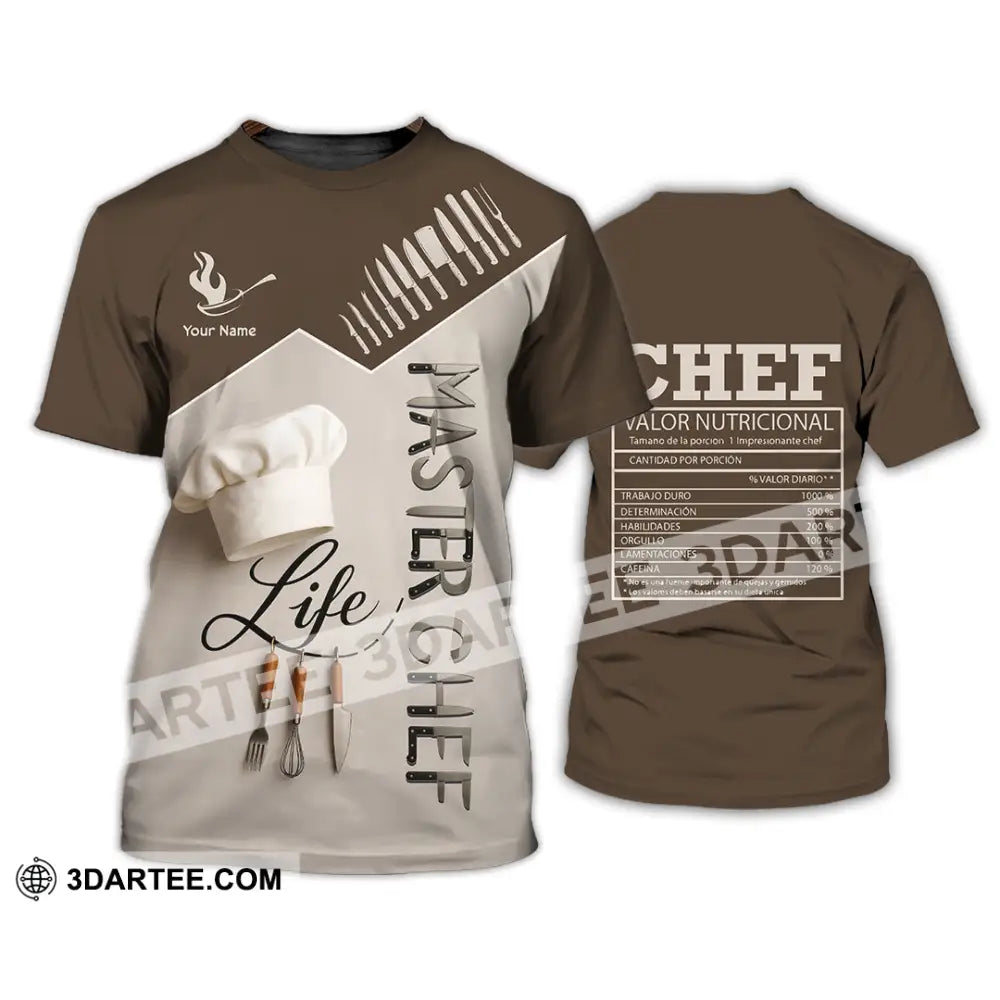 Unisex Shirt - Custom Life Of Master Chef Valor Nutricional Shirt T-Shirt / S T-shirt