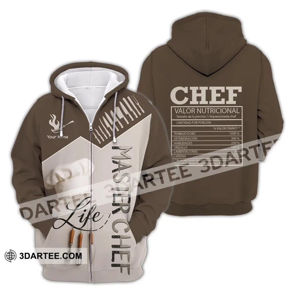 Unisex Shirt - Custom Life Of Master Chef Valor Nutricional Shirt Zipper Hoodie / S T-shirt