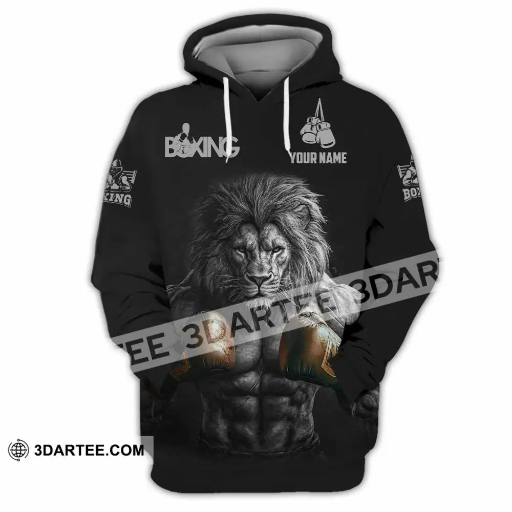 Unisex Shirt - Custom Lion Boxing Lover Sport Shirt Hoodie / S T-shirt